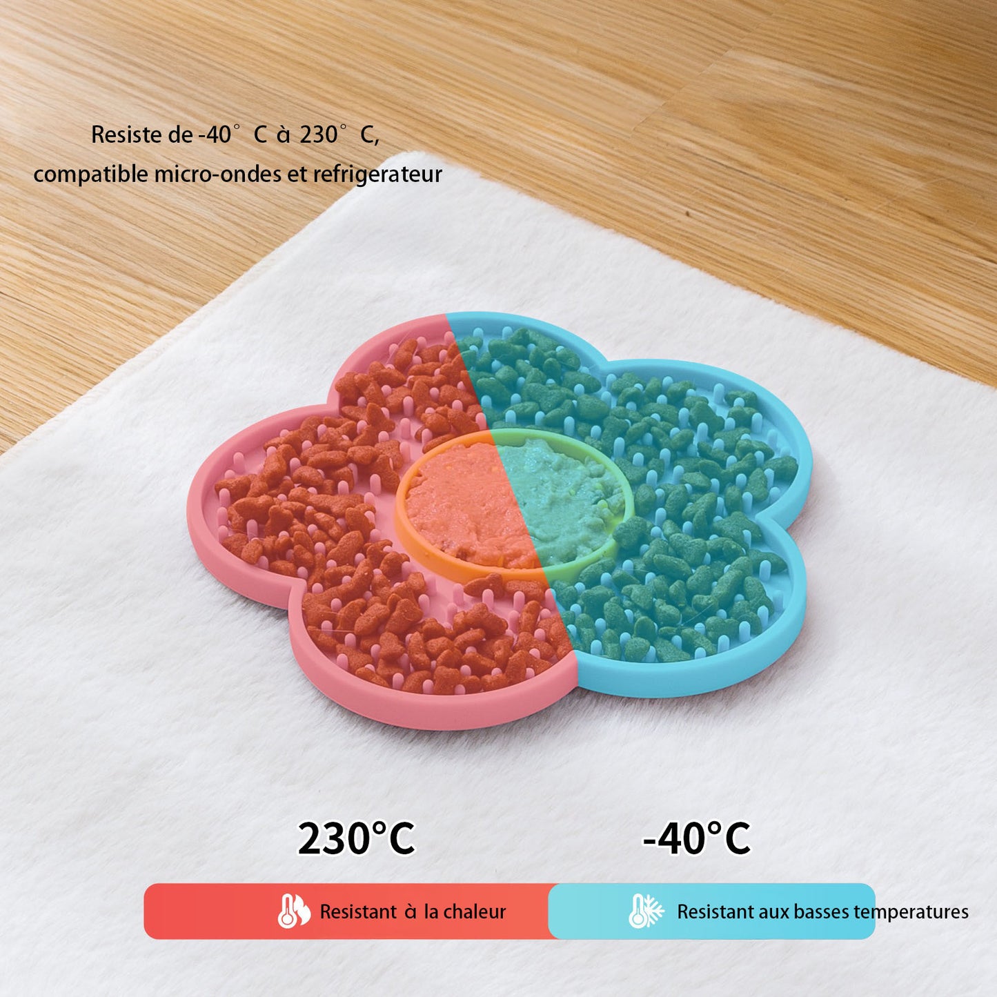 Tapis de léchage en silicone pour chien